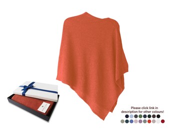 Firenze Cashmere Blend Poncho One size Tangerine ... A luxury gift for ladies of all ages.