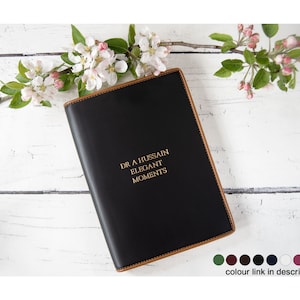 Cortona Agenda Rilegatura In Pelle Italiana Realizzato a Mano A5 Nero (21cm x 15cm x 2cm)