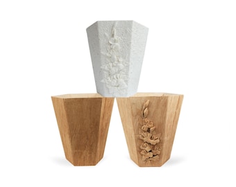 Bark Handmade Waste Paper Basket Vegan Leather, Regular Size,