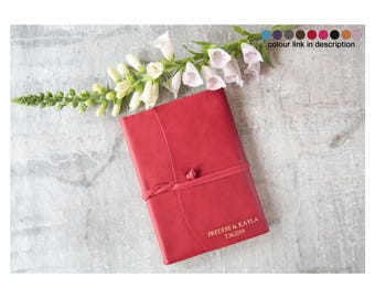 Capri Diario Recargable A5 de Cuero Italiano Hecho a Mano, Rojo Ladrillo (22cm x 16cm x 2cm) ¡Se Puede Personalizar!