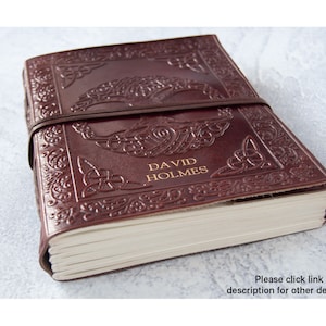 Cammello Hide Agenda Con Rilegatura Realizzata a mano A5 l'Albero della Vita (23cm x 13cm x 4cm) Può essere Personalizzato!