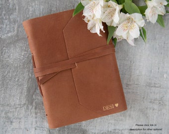 Beatnik Handmade Leather Bound Journal A5 Rustic Tan, Travel Journal (21cm x 15cm x 2cm) Can be Personalised!