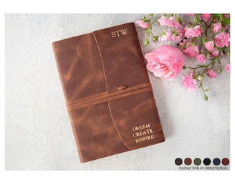 Amalfi A5 Journal Personalised Handmade Italian Vegetable-Tanned Leather Travel Notebook, Copper (21x15cm) Free Initials Engraving!