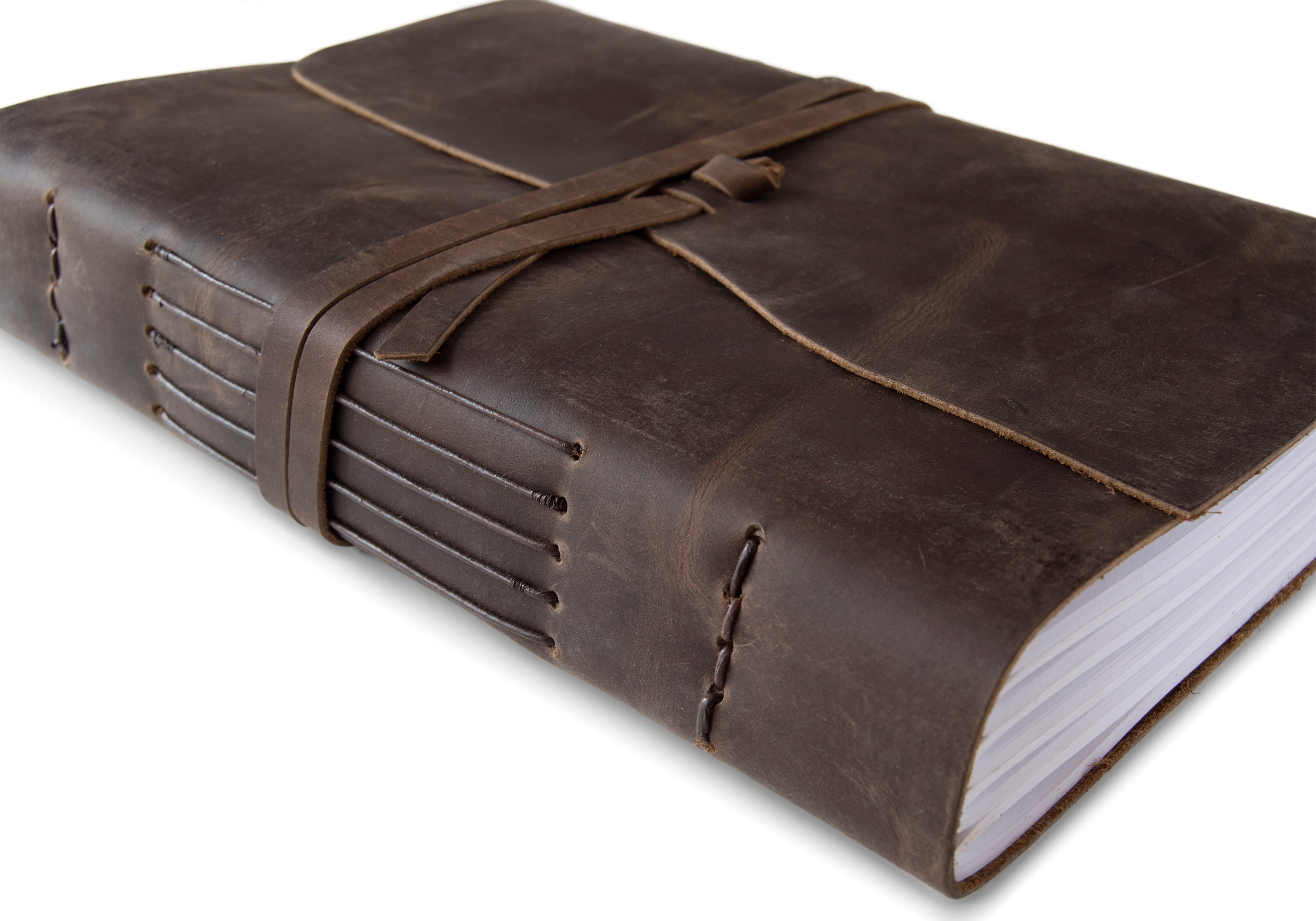 Enya Handmade Leather Bound Photo Album Large Rustic Tan 30cm Etsy