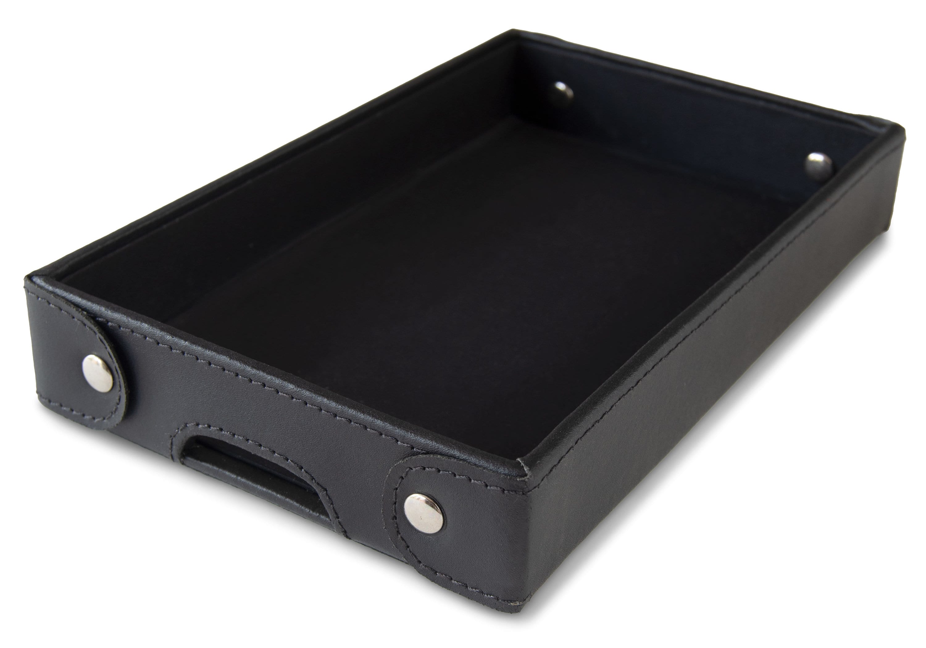 Matador パーソナライズされたハンドメイドレザートレイオーガナイザー ブラック 20 x 12 cm オフィスデスクオーガナイザー バレットトレイ キャッチオールストレージ ギフト - 日本
