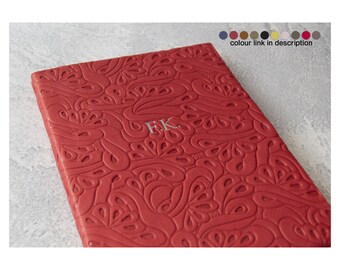 Italiano Handmade Italian Genuine Calf Leather Journal A5 Floral Red (21cm x 15cm x 2cm) Can be Personalised!