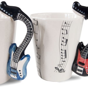 Life Arts Electric Guitar Handmade Hand-Painted Coffee Mug 8oz 10cm x 8cm A Perfect Gift for A Music Lover image 6