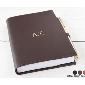 Indiana A6 Journal ricaricabile in pelle fatto a mano color cioccolato, diario tascabile (15 cm x 12 cm x 2 cm) personalizzabile!