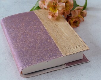 Sari A6+ Refillable Journal Personalised Handmade Vegan Leather Travel Notebook Lilac (18x13cm) Free Initials Engraving!