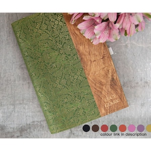 Sari Handmade Handgebundenes nachfüllbares Journal A5 Olive, Veganes Leder Journal (21 cm x 15 cm x 2 cm) Kann personalisiert werden!