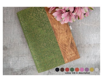 Sari Handmade Handbound refillable Journal A5 Olive, Vegan Leather Journal (21cm x 15cm x 2cm) Can be Personalised!