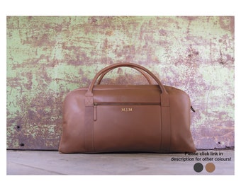 Wayfarer Personalised Handmade Leather Weekender Bag Large Copper (53x28x24cm) Travel Duffle Overnight Bag Cabin Luggage Mens Gift