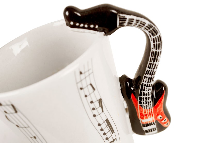 Life Arts Electric Guitar Handmade Hand-Painted Coffee Mug 8oz 10cm x 8cm A Perfect Gift for A Music Lover image 5