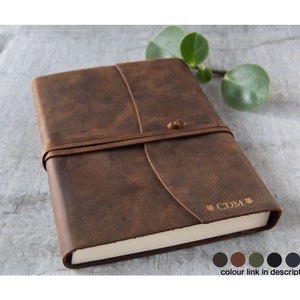 Amalfi A5 Journal Handmade Italian Vegetable Tan Leather, Rustic Tan (21cm x 15cm x 2cm) Can be Personalised!