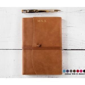 Capri A5 Refillable Journal Handmade Italian Leather, Tan (22cm x 16cm x 2cm) Can be Personalised!