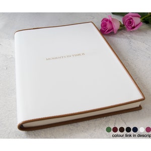 Cortona A4 Journal Personlig Handgjord Anteckningsbok i Italienskt Läder Skissblock Vit (30 x 24 cm) Gratis Initialer Gravyr!