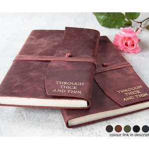 Amalfi A5 Journal Handmade Italian Vegetable Tan Leather, Burgundy (21cm x 15cm x 2cm) Can be Personalised!