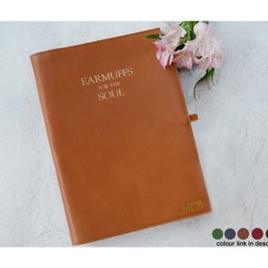 Rustico A4 Refillable Journal Personalised Italian Full-Grain Leather Notebook Sketchbook Tan with Gift Box, Free Initials Engraving!