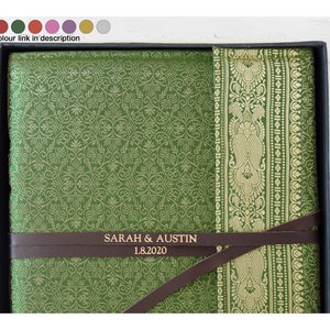 Sari Handmade Hand Bound Photo Album Large Olive Includes Gift Box (34cm x 26cm x 4cm) Can be Personalised!