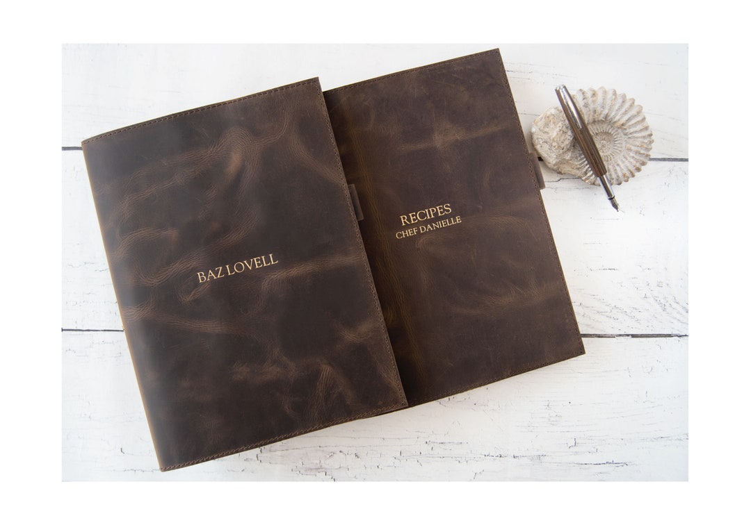 Rustic Refillable Enya A4 Personalised Handmade Full-grain Leather Refillable Journal ...