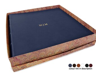 Chianti Handmade Italian Full-Grain Vegetable Tan Leather Photo Album Extra Large Navy (36cm x 36cm x 6cm) Can be Personalised!