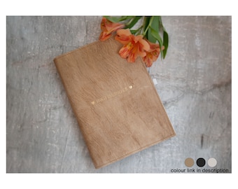 Bark A5 Refillable Journal Handmade Vegan Leather Natural, Personalised Vegan Leather Journal (21cm x 15cm x 2cm) Can be Personalised!