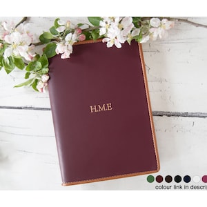 Cortona A5 Journal Handmade Italian Top-Grain Leather, Burgundy (21cm x 15cm x 2cm) Can be Personalised!