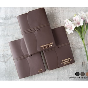 Indra A5 Refillable Journal Handmade Leather, Chocolate (21cm x 15cm x 2cm) Can be Personalised!