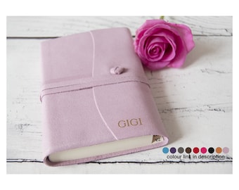 Capri Personalised Handmade Italian Leather Address Book Salmon (13x9cm) Contacts Telephone Directory A-Z Index Office Gift