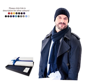 Firenze Cashmere Blend Scarf for Men One size Navy ... A luxury gift for men of all ages.