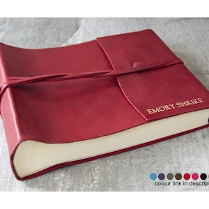 Capri Photo Album Handmade Italian Leather Small Firebrick, Includes Italian Made Gift Box (22cm x 16cm x 6cm) Can be personalised!