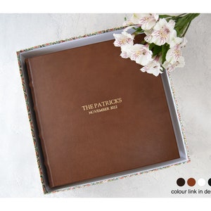 Chianti Photo Album Handmade Italian Full-Grain Vegetable Tan Leather Extra Large, Chocolate (36cm x 36cm x 6cm) Can be Personalised!