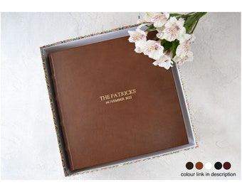 Chianti Handmade Italian Full-Grain Vegetable Tan Leather Photo Album Extra Large, Chocolate (36cm x 36cm x 6cm) Can be Personalised!