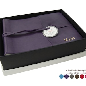 Capri Photo Album Handmade Italian Leather Small Aubergine, Includes Italian Made Gift Box (22cm x 16cm x 6cm) Can be personalised!