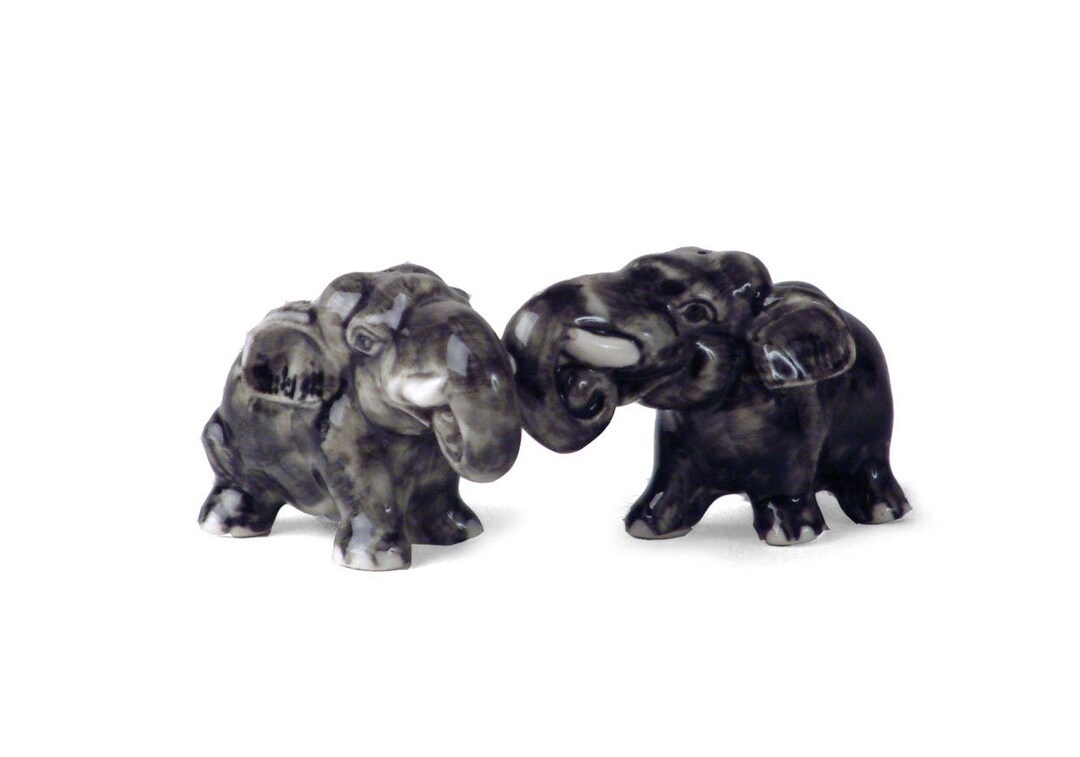 Elephant Handmade Ceramic Cruet Set Mini Grey 5cm X 8cm Etsy UK