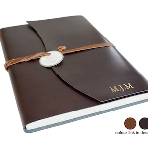 Romano A4-dagboek handgemaakt Italiaans gerecycled leer rustiek, schetsboek (30 cm x 24 cm x 2 cm) Kan worden gepersonaliseerd!