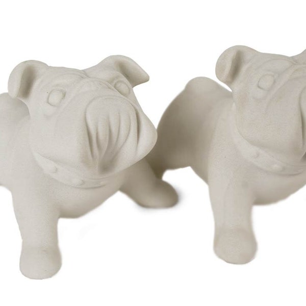 Bulldog Handmade Unpainted Ceramics Unpainted Cruet Set Mini Unglazed (5cm x 8cm)