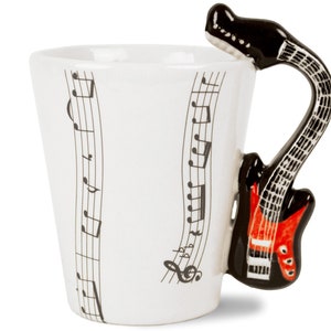 Life Arts Electric Guitar Handmade Hand-Painted Coffee Mug 8oz 10cm x 8cm A Perfect Gift for A Music Lover image 4