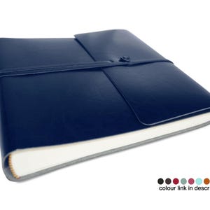 Pachino Photo Album Handmade Italian Recycled Leather Medium, Navy (22cm x 22cm x 4cm) Can be Personalised!