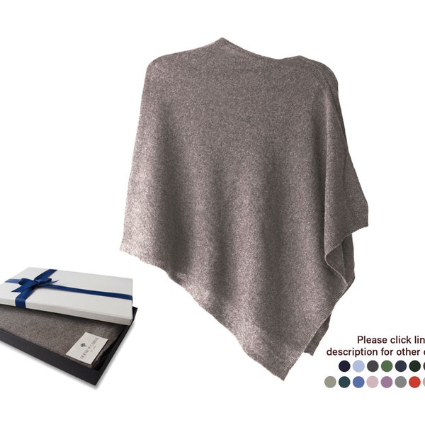 Firenze Cashmere Blend Poncho Extra Large Taupe ... Ein Luxusgeschenk für Damen jeden Alters.