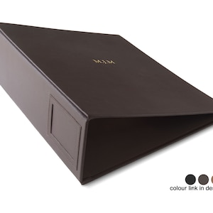 値下げ！Envoy ハンドメイドレザーレバーアーチファイル A4 チョコレート リジッドボックス付き (34 x 28 x 8 cm) バインダーメカニズム: 70 mm) パーソナライズ可能