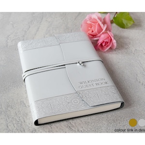 Angelus Notizbuch handgefertigt mit Einband aus recyceltem Italienisches Leder Silber A5 (21cm x 15cm x 2cm)