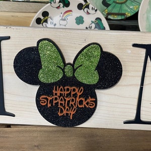 Minnie Mouse Ears St Patricks Day Magnet Only Disney ears Mickey Mouse Ears Disneyland Minnie Mouse in Love interchangeable piece image 3