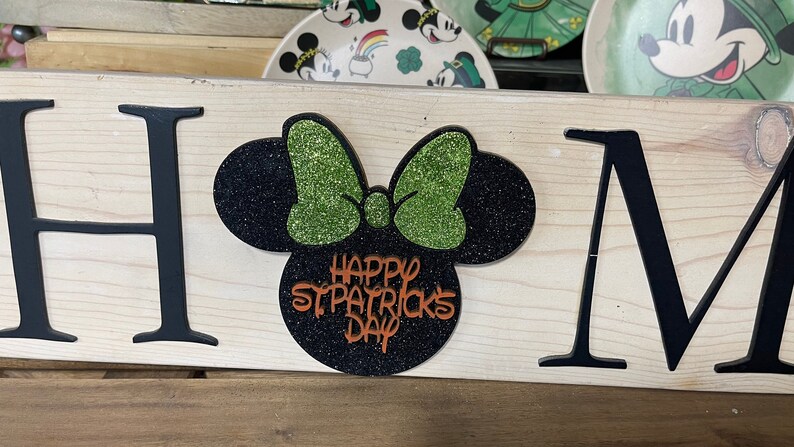 Minnie Mouse Ears St Patricks Day Magnet Only Disney ears Mickey Mouse Ears Disneyland Minnie Mouse in Love interchangeable piece image 3