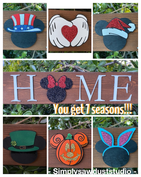 TWO DISNEY Wooden Round Happy Easter Signs ft NEW Mickey Mouse /& Minnie Mouse