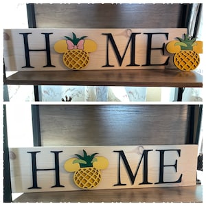 Mickey or Minnie Mouse Pineapple Home Sign