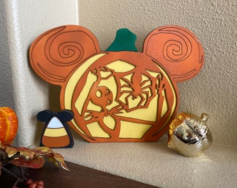 Jack Skellington Disney Wooden Jack-O-Lantern rare find unique