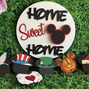 Home Sweet Home Door Hanger Disney inspired | Interchangeable Sign