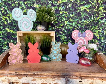Disney Inspired Easter Spring  Home Decor Peeps Bunny Mickey Ears