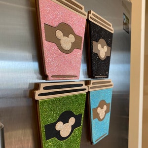 Disney Starbucks Coffee Inspired Large Magnets interchangeable piece image 2